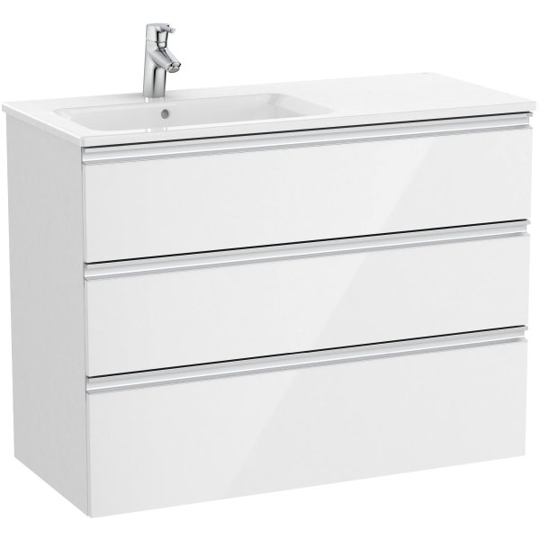 Mueble unick THE GAP 1000x460mm 3C (mueble+lavabo Iizquierda) BLANCO ROCA A851491806, 