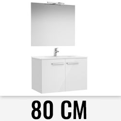 Pack VICTORIA 800mm 2 puertas ( Mueble Unik + espejo + aplique LED) Blanco ROCA A851662806, 