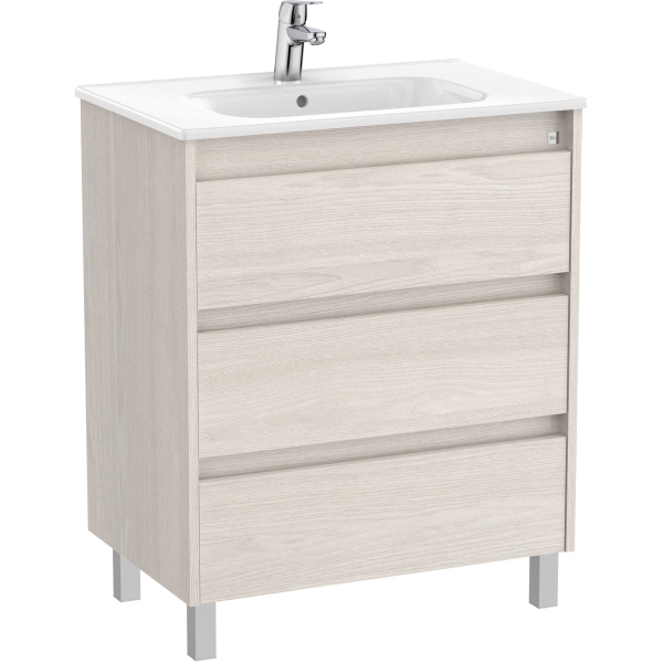 Conjunto 3C PATAS TENET 700 (mueble + lavabo) Fresno Nordico ROCA A851780434, 