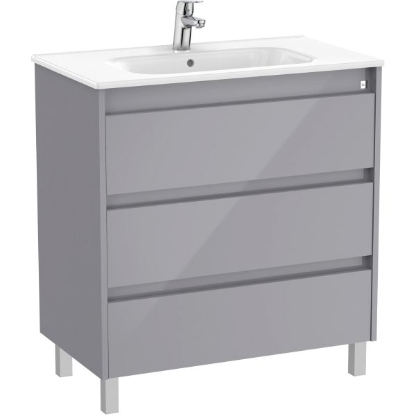 Conjunto 3C TENET 800 (mueble + lavabo ) Gris Brillo ROCA A851781516, 