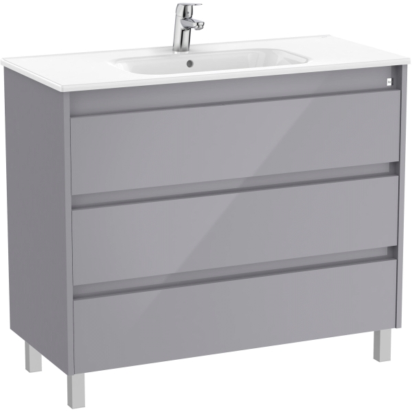 Pack unick TENET 985x460x740mm 3C (mueble+lavabo) GRIS BRILLO ROCA A851782516, 