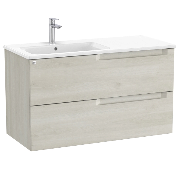 Conjunto 2C ALEYDA 1000 (mueble + lavabo izquierda) Blanco madera ROCA A851820525, 