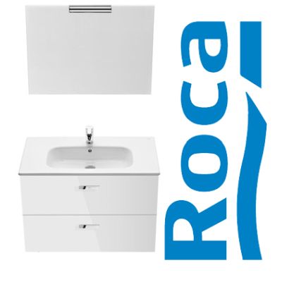 PACK VICTORIA BASIC DE 1000 MM BLANCO ( MUEBLE + LAVABO + ESPEJO + APLIQUE ) ROCA, Lababos washbasin basin lavavos Lavabos