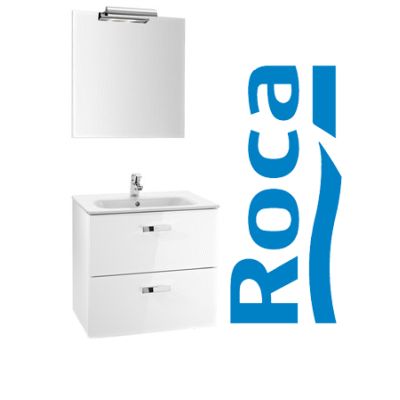 PACK VICTORIA BASIC DE 600 MM BLANCO ( MUEBLE + LAVABO + ESPEJO + APLIQUE ) ROCA A855859806, Lababos washbasin basin lavavos Lavabos CONJUNTO CONGLOMERADO DE 60CM Lababos washbasin basin lavavos Lavabos 8414329938883