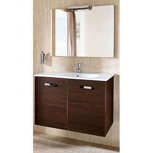 PACK VICTORIA BASIC DE 800 MM NOGAL 2 PUERTAS ( MUEBLE + LAVABO + ESPEJO + APLIQUE ) ROCA, Lababos washbasin basin lavavos Lavabos