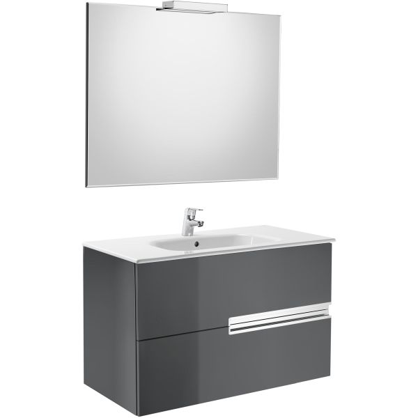 CONJUNTO UNIK VICTORIA-N 900 + LAVABO GRIS ANTRACITA ROCA, Recomendado muebles de Lababos washbasin basin lavavos Lavabos