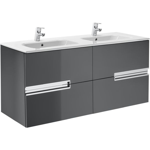 CONJUNTO UNIK VICTORIA-N 1200 + LAVABO GRIS ANTRACITA ROCA, Recomendado muebles de Lababos washbasin basin lavavos Lavabos wall hung vanity unit and basin two drawers