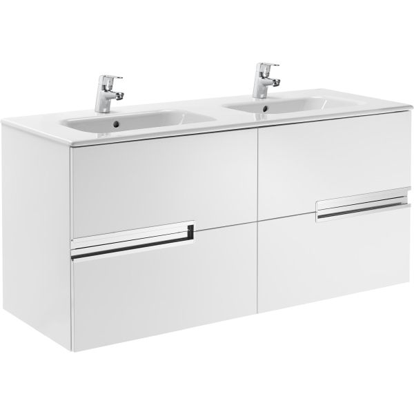 CONJUNTO UNIK VICTORIA-N 1200 + LAVABO BLANCO BRILLO ROCA, Recomendado muebles de Lababos washbasin basin lavavos Lavabos wall hung vanity unit and basin two drawers