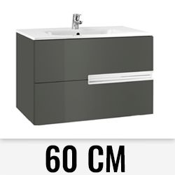 CONJUNTO UNIK VICTORIA-N 600 + LAVABO GRIS ANTRACITA ROCA, Recomendado muebles de Lababos washbasin basin lavavos Lavabos wall hung vanity unit and basin two drawers