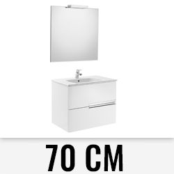 Pack VICTORIA-N 700 2C (mueble base, lavabo, espejo y aplique LED) blanco brillo ROCA A855843806, Recomendado muebles de suspendido