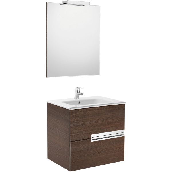 PACK VICTORIA-N 600 de 2 Cajones (mueble + lavabo + espejo + aplique LED) WENGE ROCA, de bao suspendido Recomendado muebles de A855844154 8414329937374