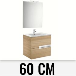 Pack VICTORIA-N 2C 600mm (mueble + lavabo + espejo + aplique LED) Roble Texturizado ROCA A855844155, Recomendado muebles de