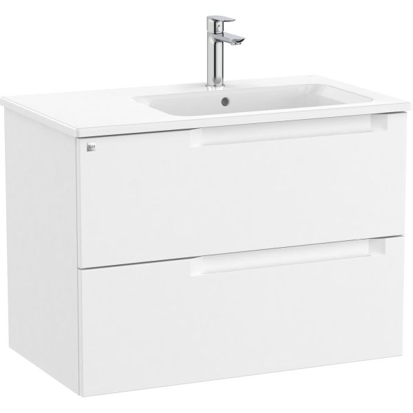 Conjunto UNIK 2C ALEYDA 800 (mueble + lavabo derecha) Blanco mate ROCA A851815509, 