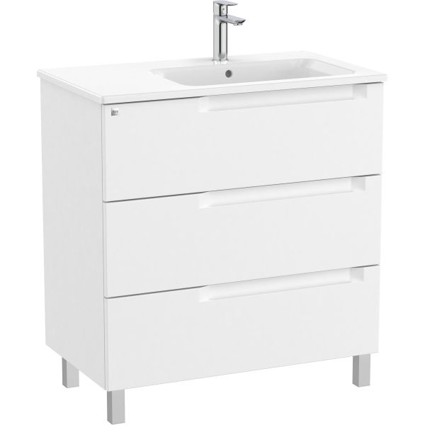 Conjunto 2C ALEYDA 805 (mueble + lavabo DERECHA) Blanco mate ROCA A851823509, 