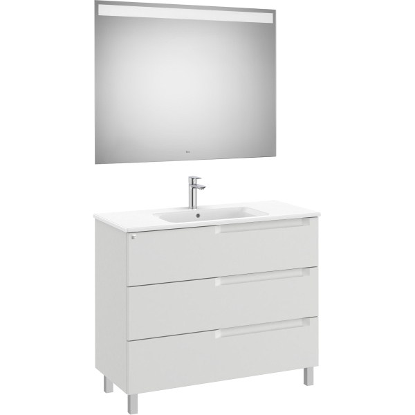 Pack Unik ALEYDA 1000 3C  (mueble + lavabo+ espejo Led) Piedra Gris A851847514 ROCA, 