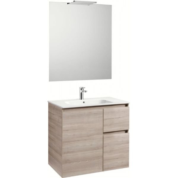 PACK ANIMA DE 800 mm  2 CAJONES Y 1 PUERTA (MUEBLE+LAVABO+ESPEJO + APLIQUE) ARENA ROCA, Lababos washbasin basin lavavos Lavabos