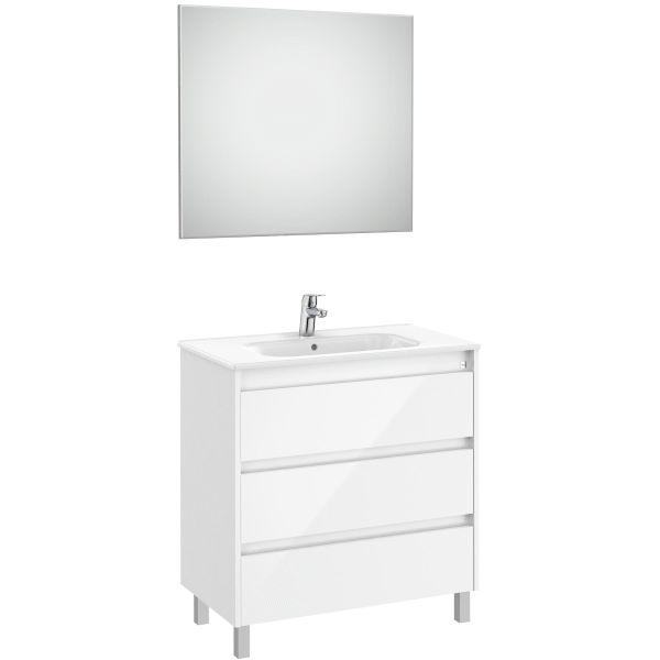 Conjunto 3C TENET 800 (mueble + lavabo + espejo + aplique LED) Blanco A851791806, 