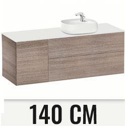 Mueble BEYOND 1400mm para lavabo 585mm derecha sobre encimera ROBLE CITY TEXTURIZADO ROCA A851405402, 8433290061154 DE 140CM