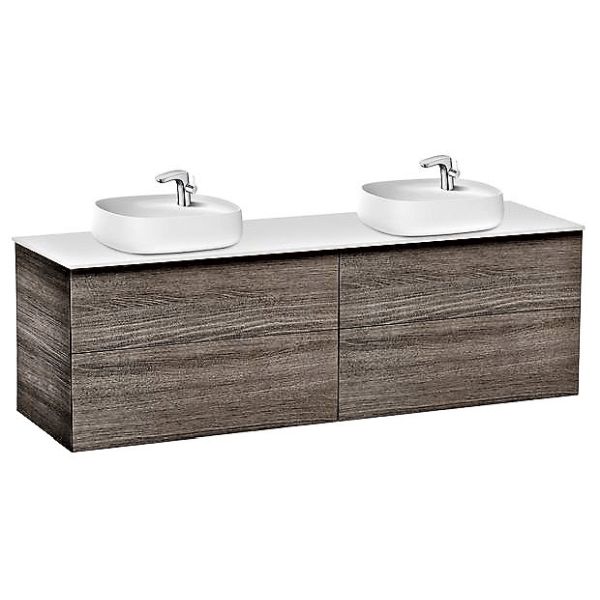 Mueble BEYOND 1600mm para lavabo 585mm de sobre encimera ROBLE CITY TEXTURIZADO ROCA A851407402, 8433290061192 160CM DE wall hung vanity unit and basin two drawers