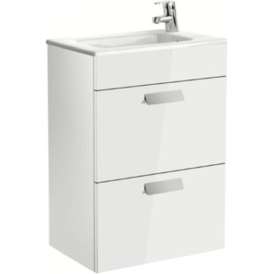 PACK DEBBA COMPACT DE 500 mm BLANCO INCLUYE MUEBLE CON CAJONES + LAVABO ROCA, CONJUNTO CONGLOMERADO DE 50 CM Mueble de bao Lababos washbasin basin lavavos Lavabos