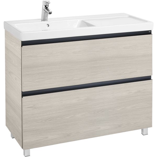 Conjunto Unik LANDER 2C de 1000mm (mueble+lavabo Izquierda) Fresno Nrdico ROCA A851427434, 