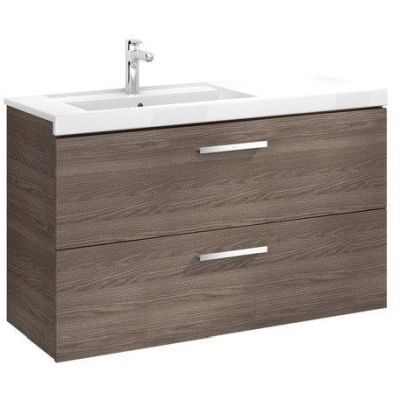 MUEBLE UNIK PRISMA DE 1100 mm IZQUIERDA 2 CAJONES FRESNO (MUEBLE+LAVABO) ROCA, Lababos washbasin basin lavavos Lavabos wall hung vanity unit and basin two drawers