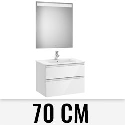 Pack THE GAP 705x460mm 2C (mueble+lavabo+espejo led) alt 537mm Blanco Brillo ROCA, de bao suspendido dos cajones 700 450 cm A851510806