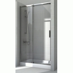 MAMPARA MODELO COSMO L2-E FRONTAL DE DUCHA DE 1 PUERTA CORREDERA DE 1601 mm PLATA CRIST TRANS, transparente CRISTAL Manparas