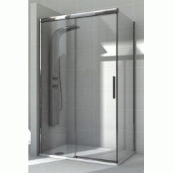 MAMPARA MODELO FUSION-N  L2 + LF-C DE 1200 x 800 mm 1 PUERTA CORREDERA PLATA CRIST TRANSP ROCA, Manparas