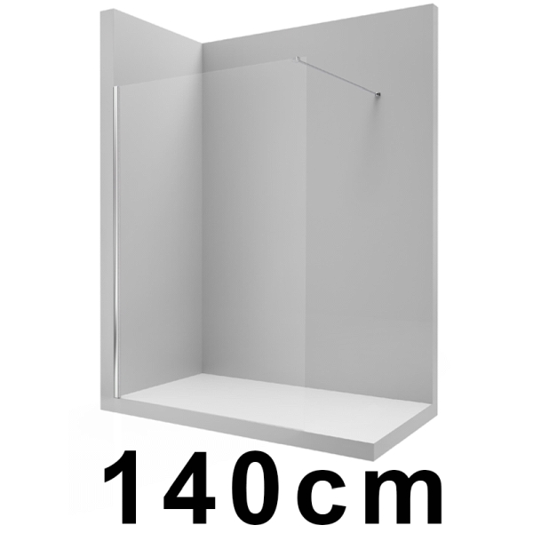 Panel lateral fijo URA DF 1400-1950mm cristal transparente perfil Plata Brillo ROCA AM16914012M DSCT, 140 cm 1400 mm fijo ducha cromado