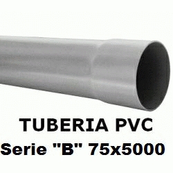 TUBO DE PVC PARA ENCOLAR DE 75x5000 SERIE B GRIS, TUBERIA DE PLASTICO DE 5 METROS SANITARIO SANITARIA 75-5000 Mts Mtr mm 75B Rigido 50-75 Barras Evacuacion