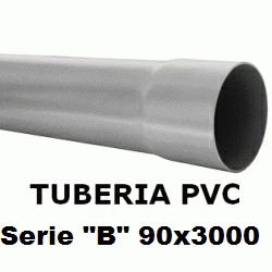 TUBO DE PVC PARA ENCOLAR DE 90x3000 SERIE B GRIS, TUBERIA DE PLASTICO DE 3 METROS SANITARIO SANITARIA 90-3000 Mts Mtr 90B Rigido Barras Evacuacion