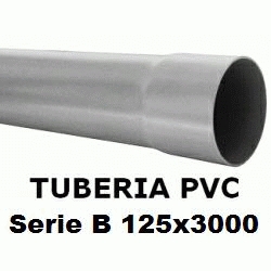 TUBO DE PVC PARA ENCOLAR DE 125x3000 SERIE B GRIS, TUBERIA DE PLASTICO DE 3 METROS SANITARIO SANITARIA 125-3000 Mts Mtr 125B Rigido Barras Evacuacion