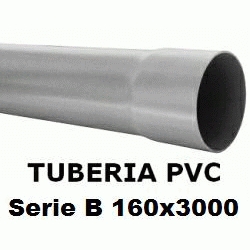 TUBO DE PVC PARA ENCOLAR DE 160x3000 SERIE B GRIS, TUBERIA DE PLASTICO DE 3 METROS SANITARIO SANITARIA 160-3000 Mts Mtr 160B Rigido Barras Evacuacion