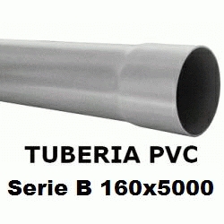 TUBO DE PVC PARA ENCOLAR DE 160x5000 SERIE B GRIS, TUBERIA DE PLASTICO DE 5 METROS SANITARIO SANITARIA 160-5000 Mts Mtr mm 160B Rigido Barras Evacuacion