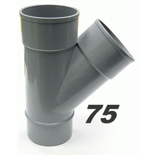 TE DE PVC DE 75 45 MACHO HEMBRA GRIS, MH DERIVACIONES para encolar DERIBACIONES tes SANITARIOS SANITARIAS (MH) ( MH ) (M-H) ( M-H ) ACCESORIOS PARA M/H 75x45 evacuaciones