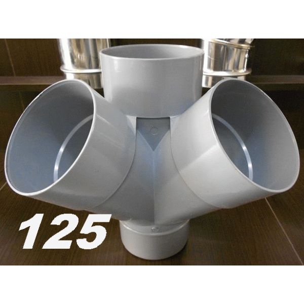 TE DE PVC DOBLE ANGULAR DE 125 45 MACHO HEMBRA GRIS, MH DERIVACIONES DE RINCON RINCONERA para encolar DERIBACIONES tes SANITARIOS SANITARIAS (MH) ( MH ) (M-H) ( M-H ) ACCESORIOS PARA M/H Esquineros Esquineras 125x45 evacuaciones