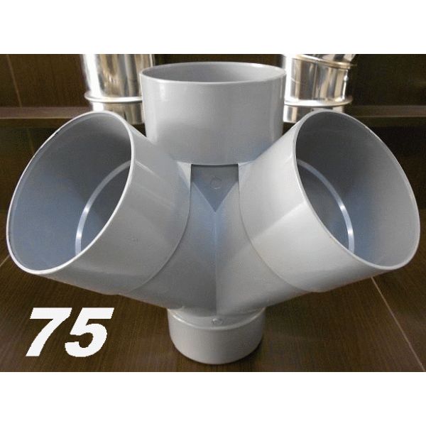 TE DE PVC DOBLE ANGULAR DE 75 45 MACHO HEMBRA GRIS, MH DERIVACIONES DE RINCON RINCONERA para encolar DERIBACIONES tes SANITARIOS SANITARIAS (MH) ( MH ) (M-H) ( M-H ) ACCESORIOS PARA M/H Esquineros Esquineras 75x45 evacuaciones