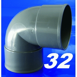 CODO DE PVC PARA ENCOLAR DE 32 87 HEMBRA HEMBRA GRIS, HH H-H CURVA Recomendado ECNMC para encolar CURBA codos SANITARIOS SANITARIAS ACCESORIOS PARA H/H 32x87 evacuaciones elbow