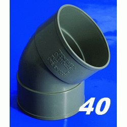 CODO DE PVC PARA ENCOLAR DE 40 45 HEMBRA HEMBRA GRIS, HH H-H CURVA Recomendado ECNMC para encolar CURBA codos SANITARIOS SANITARIAS ACCESORIOS PARA H/H 40x45 evacuaciones elbow