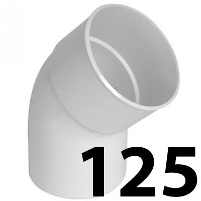 Codo de pvc de 125 45 Macho Hembra Blanco, MH MH CURVA BLANCA BLA BL para encolar CURBA codos SANITARIOS SANITARIAS (MH) ( MH ) (M-H) ( M-H ) ACCESORIOS PARA M/H 125x45 evacuaciones elbow