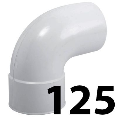 Codo de pvc de 125 87 Macho Hembra Blanco, 