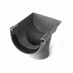 BAJANTE CANAL DE PVC EXTERIOR DERECHA DE 33, SALIDA EXT DCHA DE PLASTICO CANALON canalones Gris