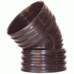 CODO DE 200x45 DE  POLIETILENO CORRUGADO HEMBRA HEMBRA REF. 329017 FERROPLAST, HH H-H CURVA CURBA POLITILENO H/H Evacuaciones