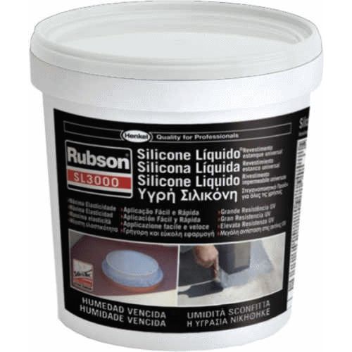 BOTE DE 5 KILOS DE SILICONA LIQUIDA RUBSON SL3000 COLOR GRIS HENKEL, kg kilogramos