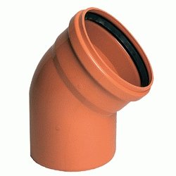 CODO GRAN EVACUACION DE PVC MACHO HEMBRA DE 110x45 CON JUNTA LABIADA COLOR TEJA REF. 32237 JIMTEN, CURVA MH M-H DE PLASTICO CON JUNTA DE GOMA CURBA (MH) ( MH ) JINTEM codos Jinten M/H  110x45 Jimtem