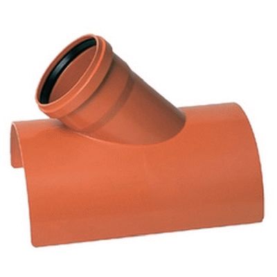 TOMA INJERTO CLIP DE 45 DE 200x125 DE PVC CON JUNTA LABIADA COLOR TEJA REF. 32043 JIMTEN, CONEXIONES DE PLASTICO CON JUNTA DE GOMA ingerto JINTEM Jinten  Araa Jimtem Evacuaciones