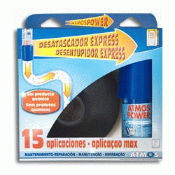 ATMOSPOWER DESATASCADOR AEROSOL+ VENTOSA ATMOS, Desatascador exprs, se utiliza para fregaderos, lavabos, baeras e inodoros atascados. Basta una simple presin pata deshacer los atascos. Aerosol de 150 ml para 15 aplicaciones Lababos lavavos desembozar Desatascar