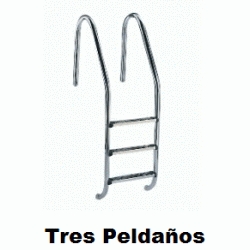 ESCALERA PASAMANOS STANDARD DE 3 PELDAOS DE ACERO INOXIDABLE  PARA PISCINA REF. M00154 FLUIDRA, ASTRAL ESCALONES Recomendado ECNMC AISI304 INOX Descripcin: Escaleras con pasamanos modelo Standard, para piscinas enterradas, fabricadas en tubo  43mm de acero inoxidable acabado pulido brillante. Peldaos en acero inoxidable y plstico. Su cuidado diseo garantiza seguridad contra todo tipo de deslizamientos o cortes. Suministradas con anclajes de fijacin, previstos para conexin a toma equipotencial. - Modelo LUXE: Pasamanos y peldaos en AISI-316. - Modelo STANDARD: Pasamanos y peldaos en AISI-304 - Modelo PLASTIC: Pasamanos AISI-304 y peldaos en material plstico. Seguridat Tuberias