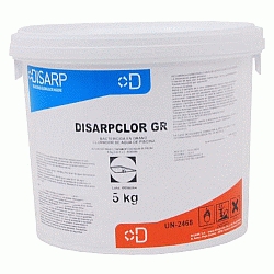 BOTE DE CLORO DE 5 Kg EN GRANO CLORADOR DE AGUA DE PISCINA DISARP CLOR GR DISARP, BACTERICIDA Recomendado ECNMC PARA LA LIMPIEZA DE AGUA DE LAS PISCINAS